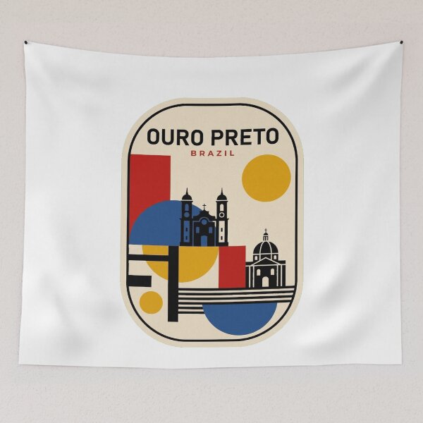 Item preview, Retro Ouro Preto Bauhaus Geometric Skyline designed and sold by k3rstman1.