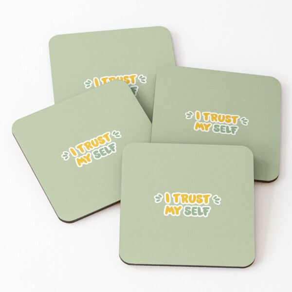 Item preview, I Trust Myself Yellow Sage Green Retro Affirmation designed and sold by PixellaneArt.