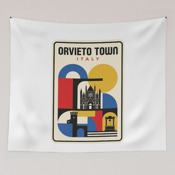 Item preview, Retro Orvieto Town Bauhaus Geometric Skyline designed and sold by k3rstman1.