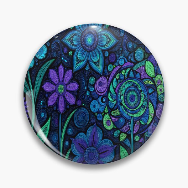 Item preview, Blue Green Blacklight Flowers designed and sold by artedamensagem.