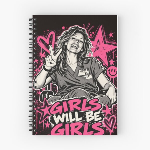Item preview, Girls Will Be Girls Pink Graffiti Peace Sign Portrait designed and sold by bootycatclube.
