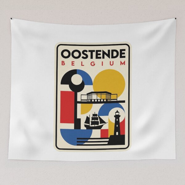 Artikelvorschau, Geometrische Retro-Oostende-Bauhaus-Skyline entworfen und verkauft von k3rstman1.