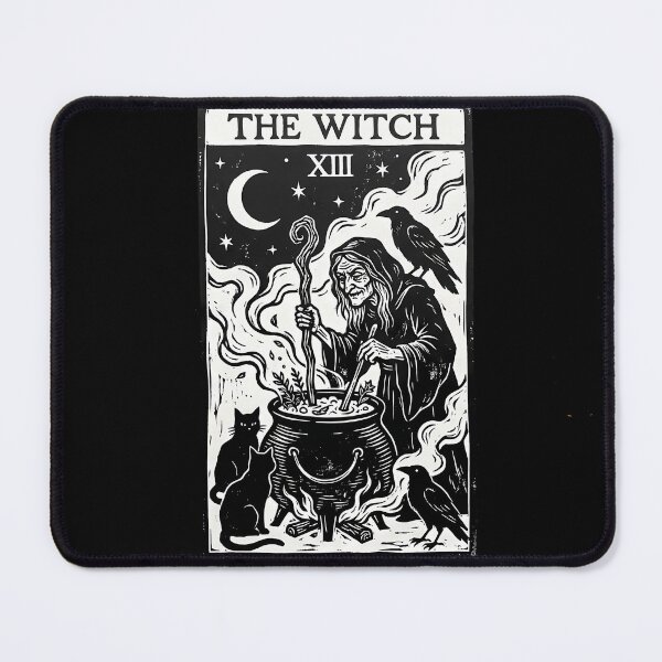Item preview, The Witch Tarot Card Vintage Linocut Woodblock Occult Art designed and sold by WorldShop17.