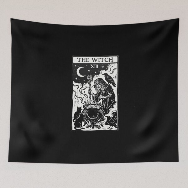 Item preview, The Witch Tarot Card Vintage Linocut Woodblock Occult Art designed and sold by WorldShop17.