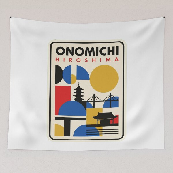 Item preview, Retro Onomichi Bauhaus Geometric Skyline designed and sold by k3rstman1.