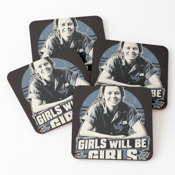 Item preview, Girls Will Be Girls Retro Sunset Portrait Blue Circle designed and sold by bootycatclube.