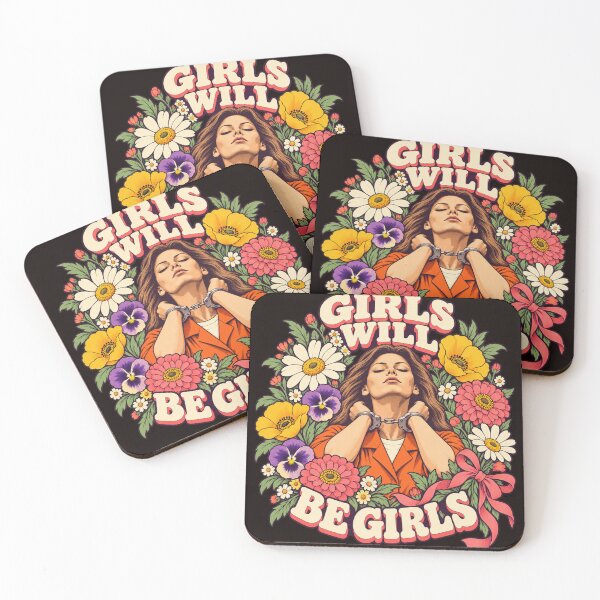 Item preview, Girls Will Be Girls Colorful Floral Handcuffs Portrait designed and sold by bootycatclube.
