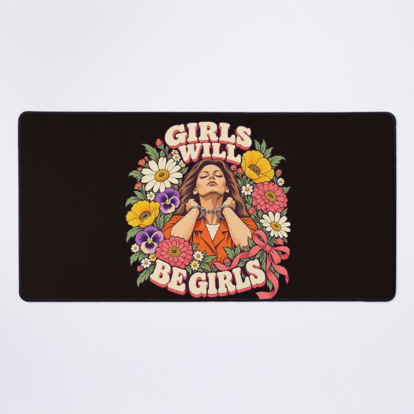 Item preview, Girls Will Be Girls Colorful Floral Handcuffs Portrait designed and sold by bootycatclube.
