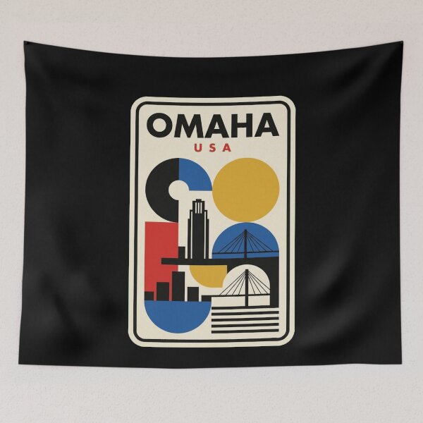 Item preview, Retro Omaha Bauhaus Geometric Skyline designed and sold by k3rstman1.