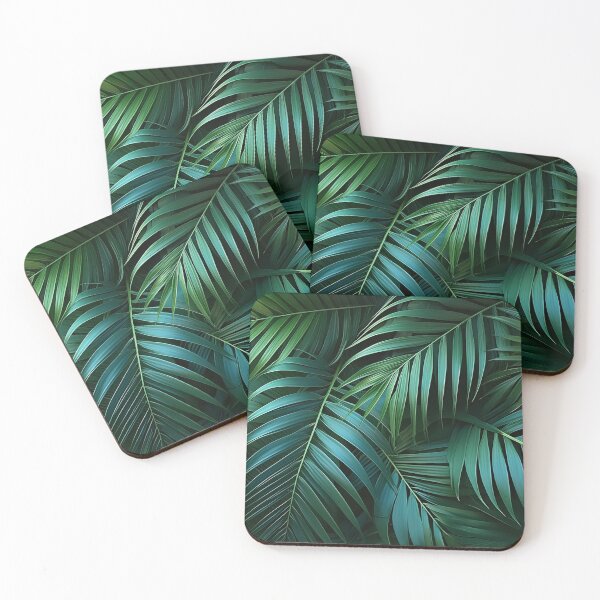 Item preview, Lush, overlapping palm leaves in varying shades of green, creating a tropical jungle vibe designed and sold by homydesign.