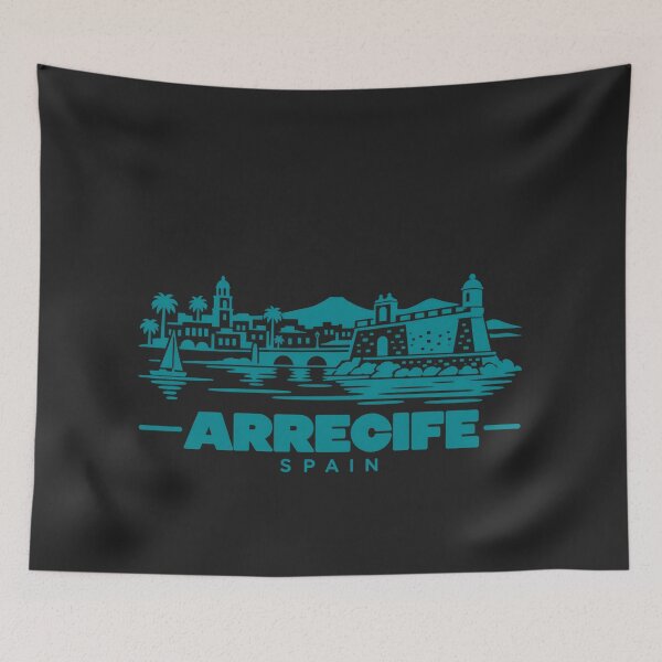 Item preview, Arrecife Spain Line Art Coastline Poster designed and sold by CMYKStudio.