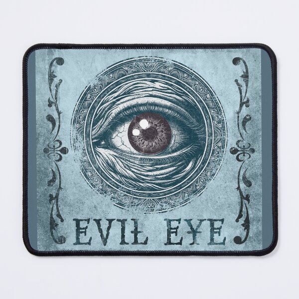 Item preview, Gothic Evil Eye Illustration Dark Rune Art Blue designed and sold by Ghoul Enterprises.