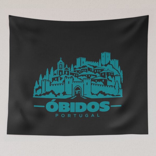 Item preview, Obidos Portugal Line Art Landmark Poster designed and sold by CMYKStudio.