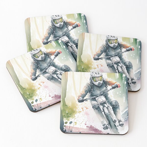 Item preview, Vibrant watercolor of a cyclist in action amidst a splash of colors designed and sold by homydesign.