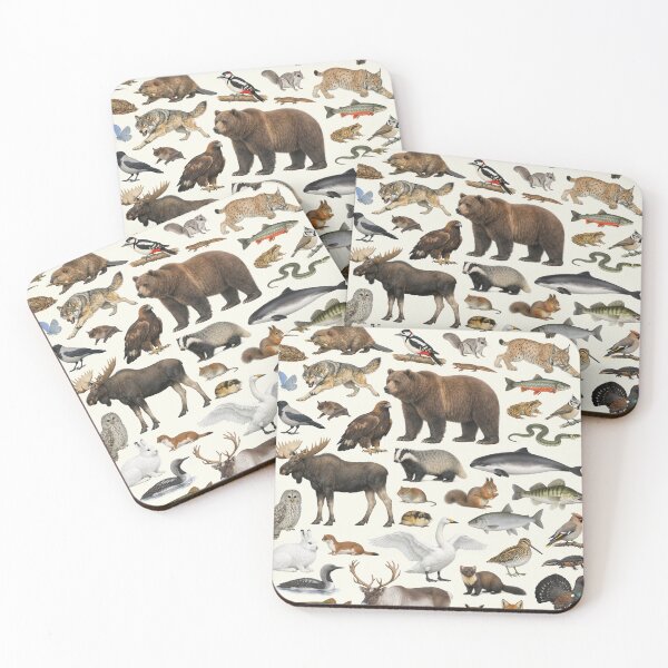 Item preview, Native Animals of Finland Retro Style Identification Chart designed and sold by kakarikihill.