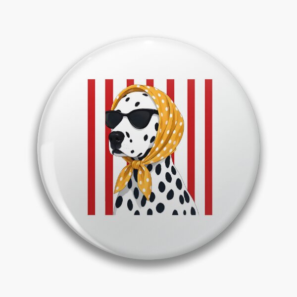 Item preview, Vintage Pop Art Dalmatian Dog in Yellow Polka Dot Scarf designed and sold by Krasnovaovaova.