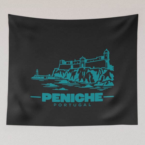 Item preview, Peniche Portugal Line Art Coastline Poster designed and sold by CMYKStudio.