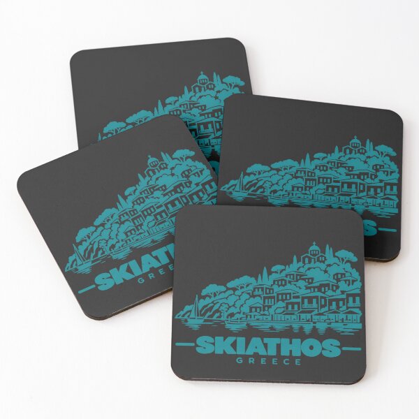 Item preview, Skiathos Greece Line Art Coastline Poster designed and sold by CMYKStudio.