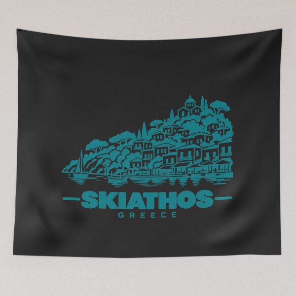 Item preview, Skiathos Greece Line Art Coastline Poster designed and sold by CMYKStudio.