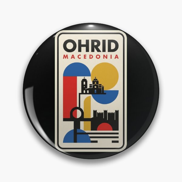 Item preview, Retro Ohrid Bauhaus Geometric Skyline designed and sold by k3rstman1.