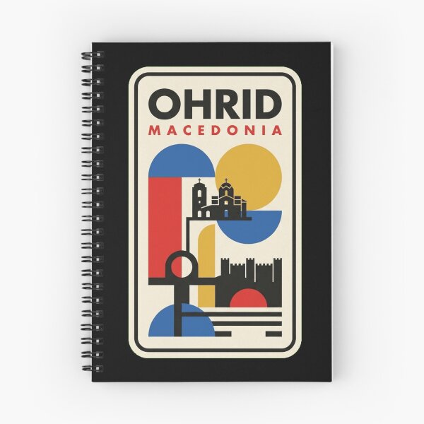 Item preview, Retro Ohrid Bauhaus Geometric Skyline designed and sold by k3rstman1.