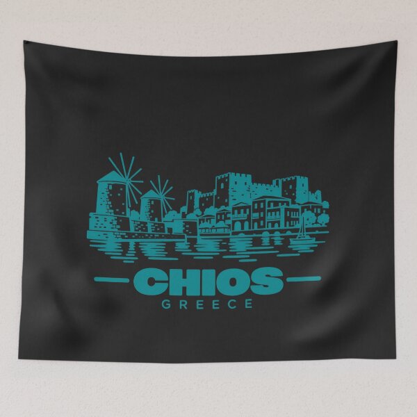Item preview, Chios Greece Line Art Coastline Poster designed and sold by CMYKStudio.