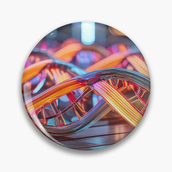 Item preview, Glowing DNA double helix structures on a reflective surface designed and sold by homydesign.