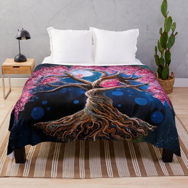 Item preview, Moonlit Blossom Tree – Pink Celestial Tree of Life Art designed and sold by ArtistsAtticWI.