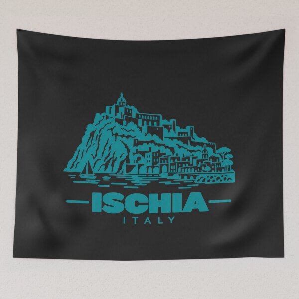 Item preview, Ischia Italy Line Art Coastline Poster designed and sold by CMYKStudio.