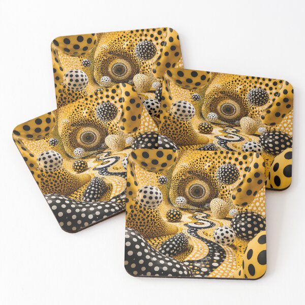 Item preview, Yellow Black and White Polka Dot Surreal Abstract Tunnel designed and sold by Amalia Gutyz.