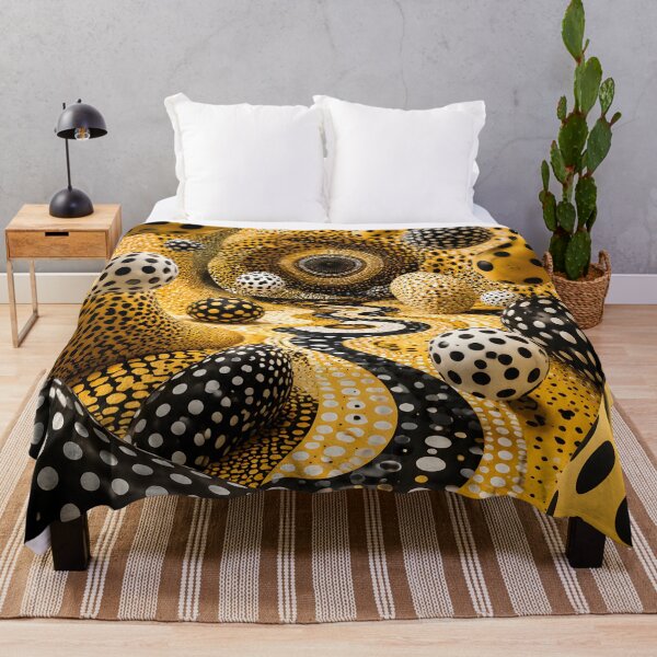 Item preview, Yellow Black and White Polka Dot Surreal Abstract Tunnel designed and sold by GutyzDesignsES.