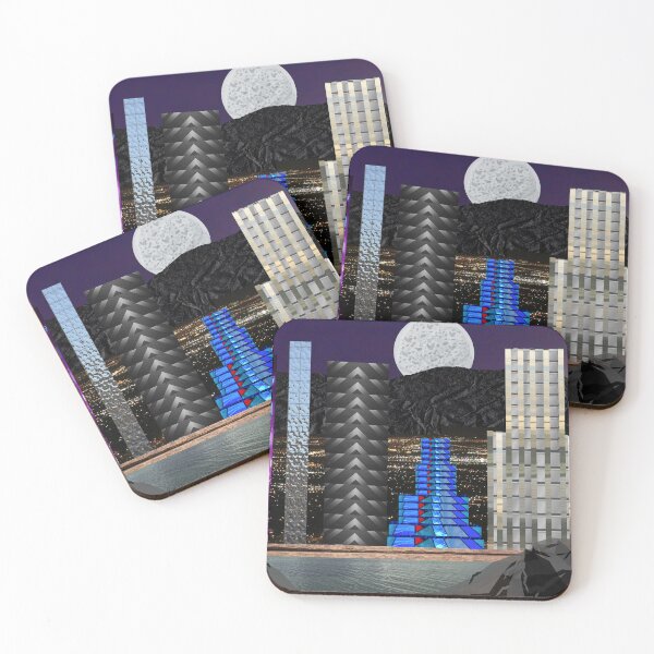 Item preview, Moonlit City Skyline Night Art designed and sold by Robert Lucio.
