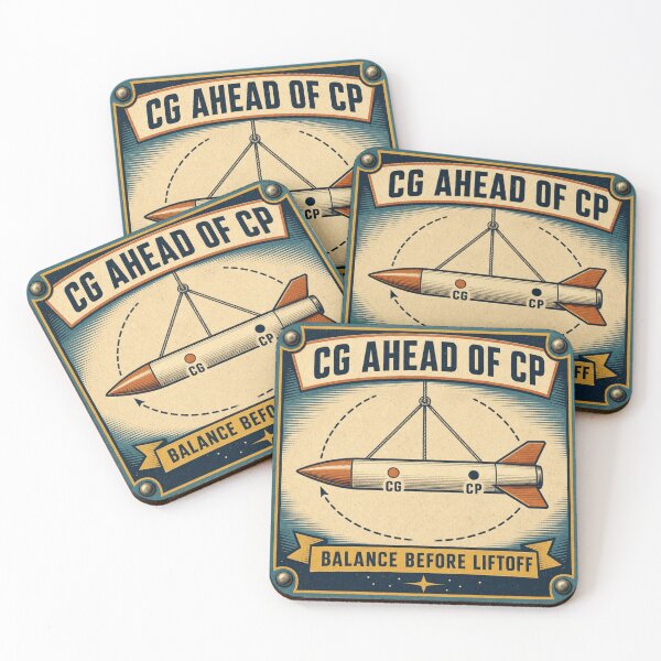 Item preview, CG Ahead Of CP Estabilidad de Cohete Prueba de Balanceo Placa Retro designed and sold by BoosterShop.