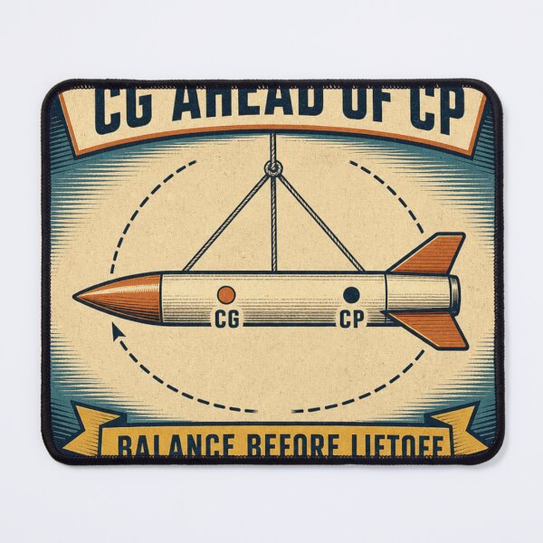 Item preview, CG Ahead Of CP Rocket Stability Swing Test Retro Plaque designed and sold by BoosterShop.