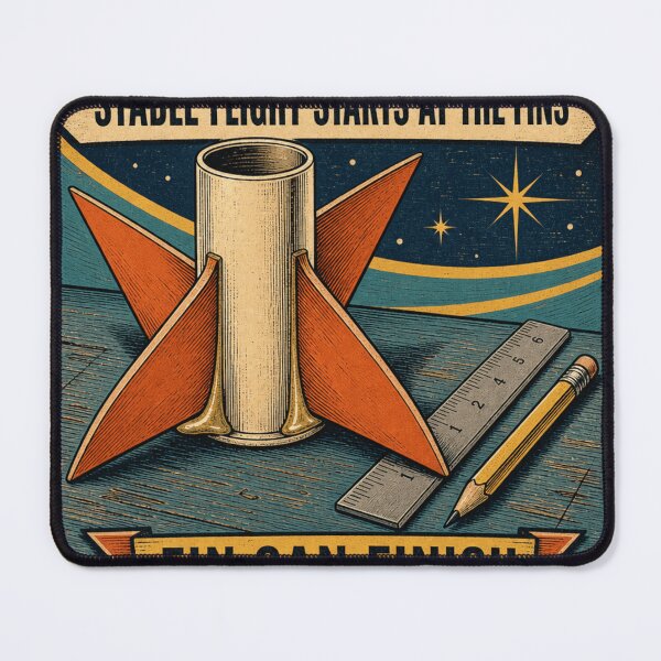 Item preview, Stable Flight Starts At The Fins Rocket Fin Can Builder Retro Plaque designed and sold by BoosterShop.