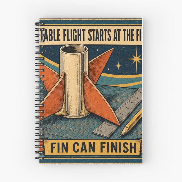 Item preview, Stable Flight Starts At The Fins Rocket Fin Can Builder Retro Plaque designed and sold by BoosterShop.