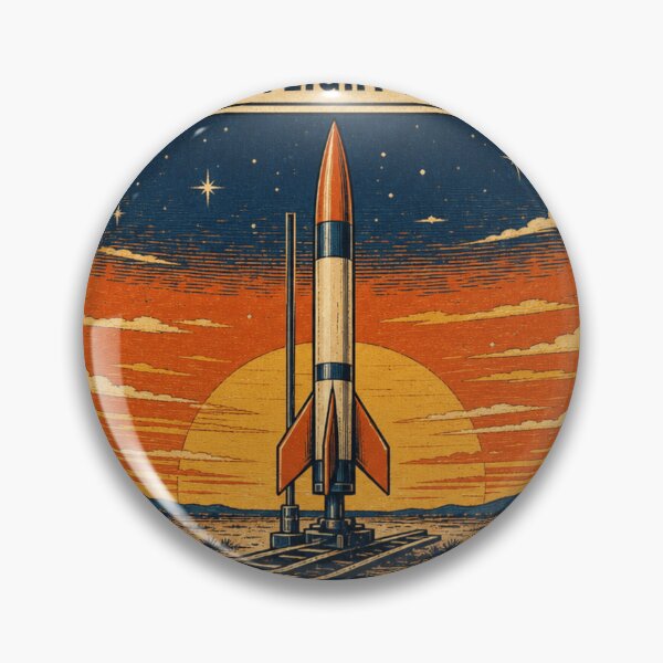 Item preview, One More Flight Before Dark Sunset Rocket Launch Retro Plaque designed and sold by BoosterShop.