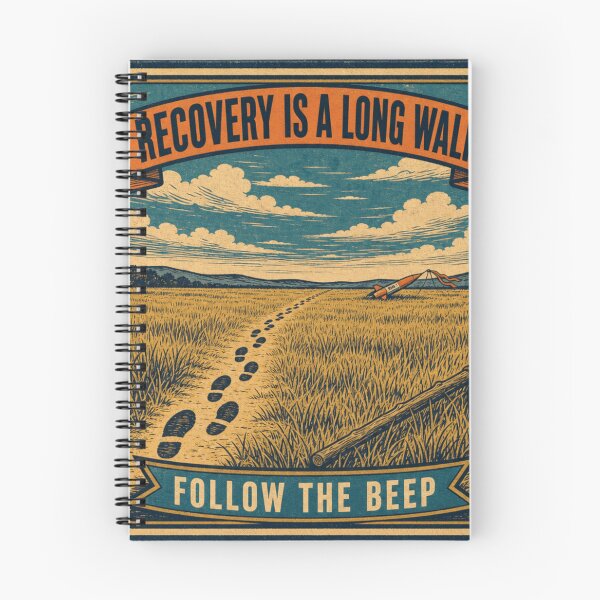 Aperçu de l'œuvre Recovery Is A Long Walk Fusée Perdue Champ Drôle Plaque Rétro créée et vendue par BoosterShop.