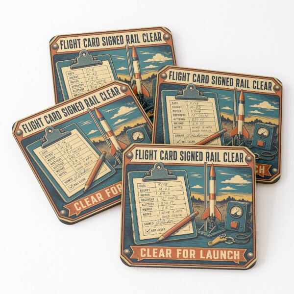 Item preview, Flight Card Signed Rail Clear Seguridad de Lanzamiento Cohete Placa Retro designed and sold by BoosterShop.
