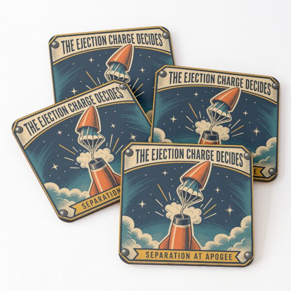 Item preview, The Ejection Charge Decides Cohete Expulsión del Paracaídas Placa Retro designed and sold by BoosterShop.