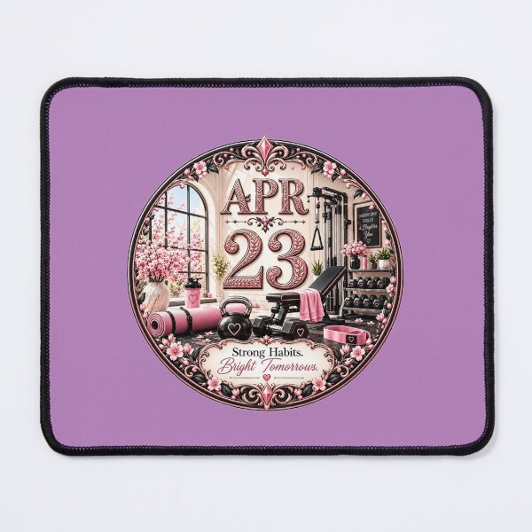 Item preview, April 23 Birthday Fitness Design | Pink Gym Workout Gift designed and sold by LunaMoments.