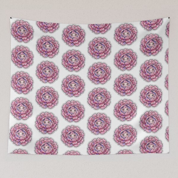 Item preview, Pink Peony Crystal Kawaii Sticker - Detailed Galaxy Bloom Face designed and sold by Crystal Critters .