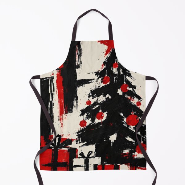 Item preview, Modern Abstract Christmas Tree in Black Red and Cream designed and sold by Amalia Gutyz.