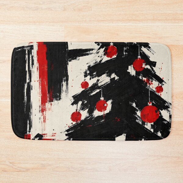 Item preview, Modern Abstract Christmas Tree in Black Red and Cream designed and sold by Amalia Gutyz.