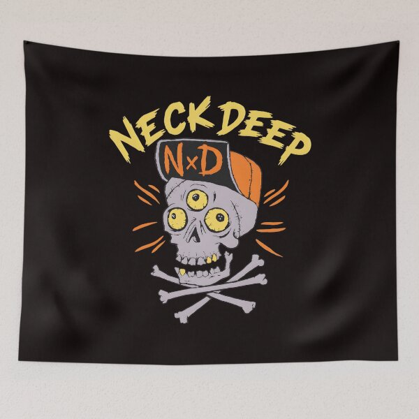 Item preview, NECK DEEP Skull Three Eyes Cap Bones Rad  designed and sold by LookaaL.