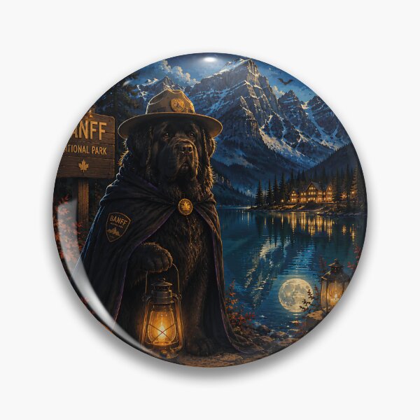 Item preview, Newfoundland disguised as a supernatural ranger in Banff at night designed and sold by Nomad-Paws.