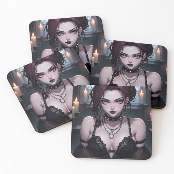 Item preview, Hot Halloween Anime Babe Goth Mommy Waifu Woman designed and sold by Your New Fixation.