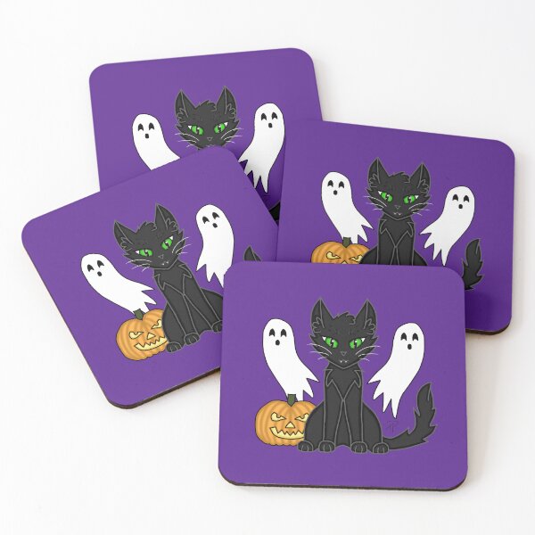 Item preview, Halloween Black Cat Ghosts Jack -O'-Lantern designed and sold by lilpoltergeist.