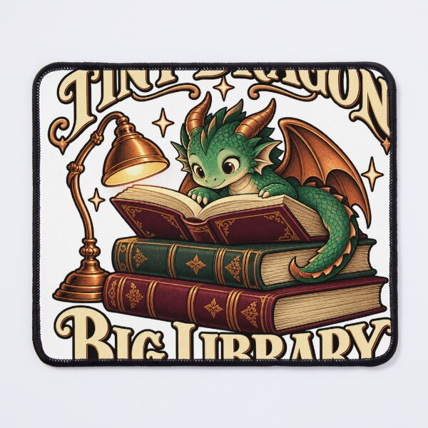 Item preview, Tiny Dragon Big Library designed and sold by GSideArtStore.