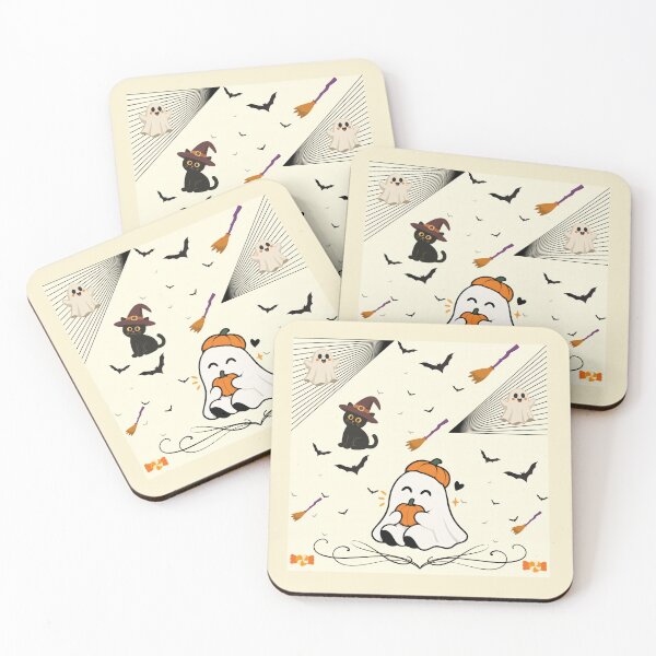 Item preview, Kawaii Cute Halloween Ghost Pattern designed and sold by Azurart2.